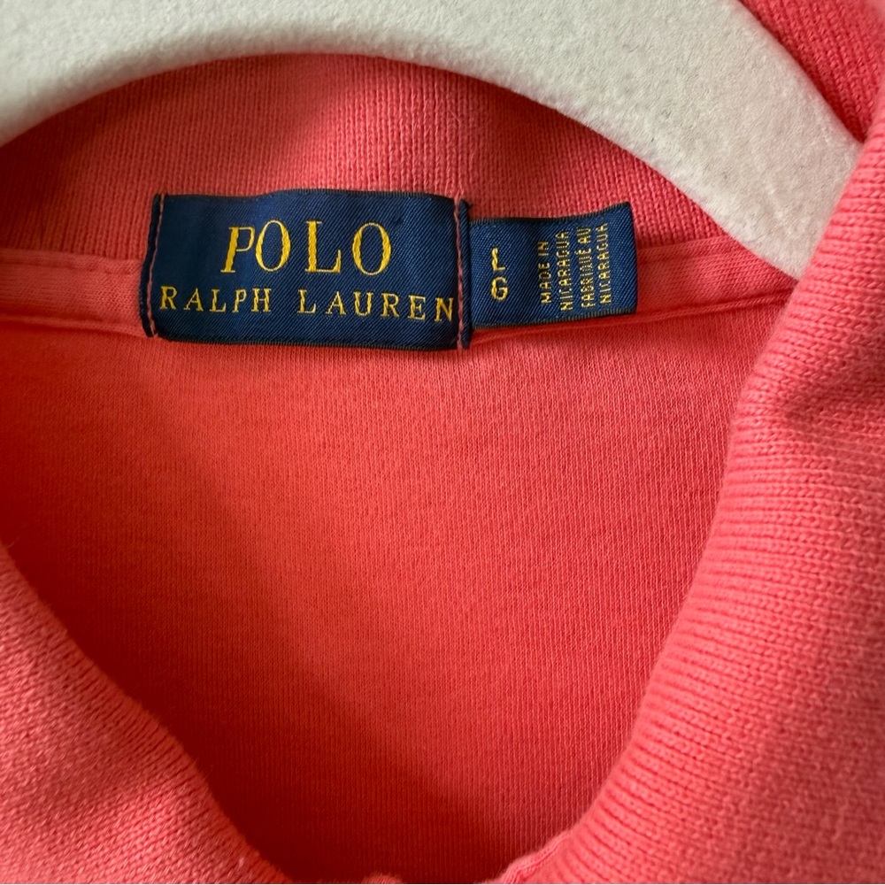 Polo Ralph Lauren Coral Pink Mesh Polo Dress Women’s Size Large - Picture 7 of 10